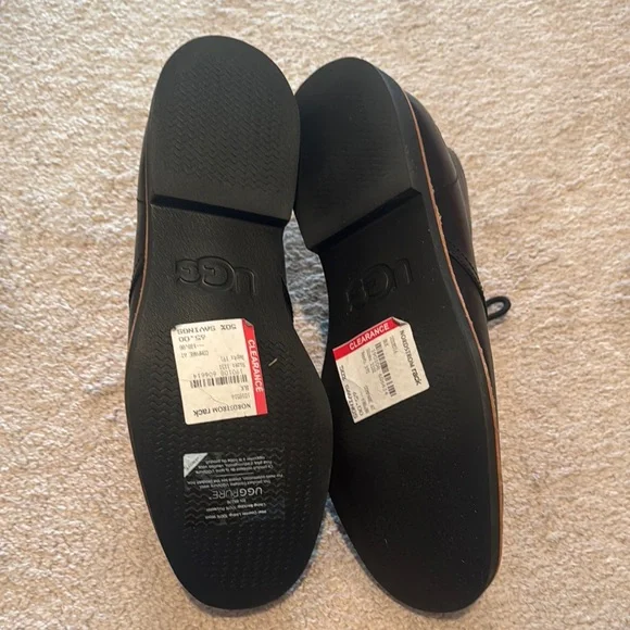 UGG Classic Black Leather Men's Shoes - Picture 10 of 10